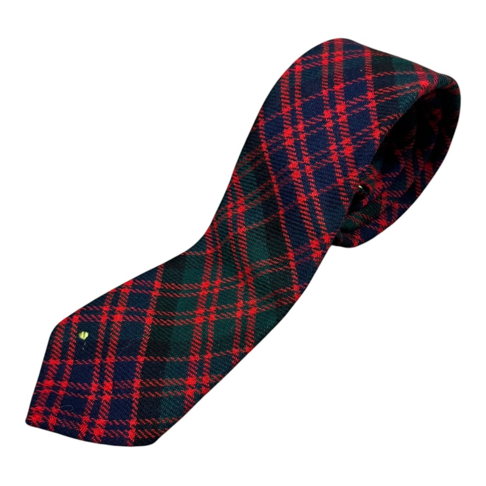 Vintage Polo Ralph Lauren Nieman-Marcus 100% Wool Plaid Men's Tie FLAWS